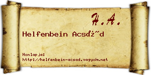 Helfenbein Acsád névjegykártya